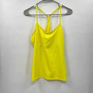 Fabletics Neon Yellow Racerback Athletic Tank Top with Built-in Shelf Bra S/M